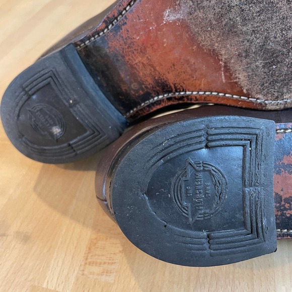 Vintage Florsheim Brown Pebbled Leather Oxfords - Picture 7 of 9